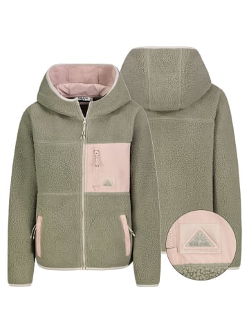 Sublevel Fleece vest olijfgroen/rosé