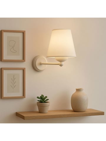 Opviq Wandlamp crème/lichtgrijs - (H)15 x Ø 13 cm