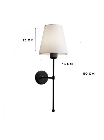Opviq Wandleuchte in Creme/ Schwarz - (H)50 x Ø 13 cm