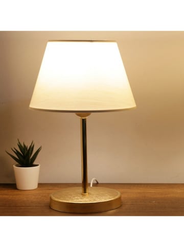 Opviq Tischleuchte in Creme/ Gold - (H)37 x Ø 22 cm
