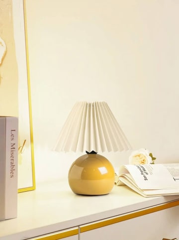 Opviq Tischleuchte in Creme/ Gelb - (H)30 x Ø 22 cm