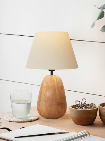 Opviq Tischleuchte in Beige/ Hellbraun - (H)34 x Ø 22 cm