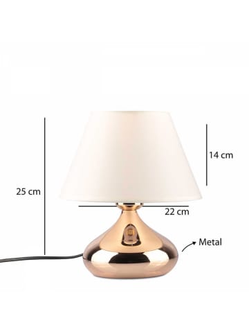 Opviq Tafellamp crème/goudkleurig - (H)25 x Ø 22 cm