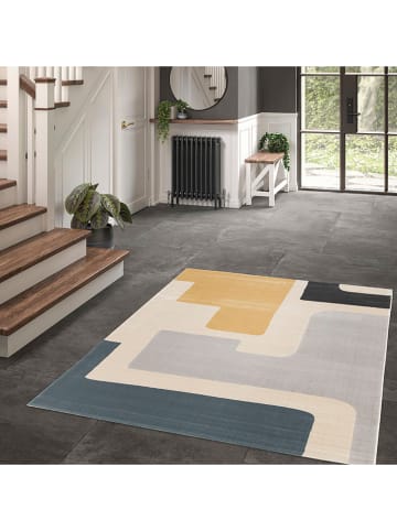 bobochic Kurzflor-Teppich "Monique" in Gelb/ Blau/ Creme