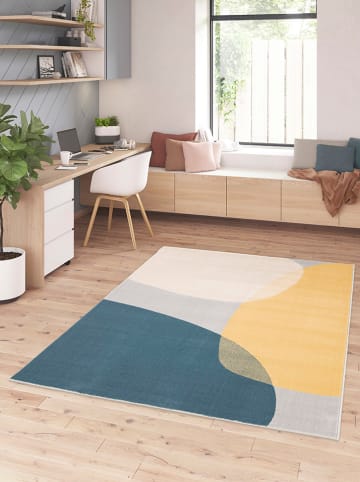 bobochic Kurzflor-Teppich in Gelb/ Blau