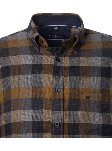 CASAMODA Hemd in Hellbraun/ Dunkelblau
