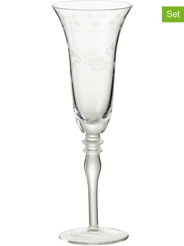 J Line 4er-Set: Champagnergläser in Transparent - (H)24 x Ø 8 cm