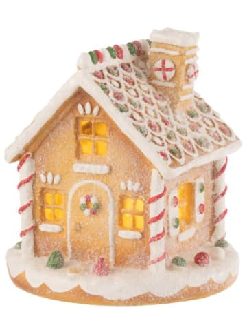 J Line Dekoracja LED "Gingerbread" w kolorze beżowo-białym - wys. 23 x Ø 22 cm
