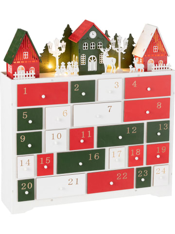 J Line Dekoracyjny kalendarz adwentowy LED ze wzorem - 38 x 41 cm