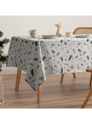 GAMUSI Tischdecke "Elfie" in Weiß/ Grün/ Gold