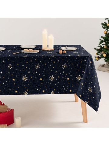GAMUSI Tafellaken "Snerry" donkerblauw/goudkleurig