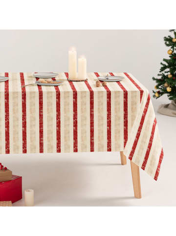 GAMUSI Tischdecke "Striva" in Creme/ Beige/ Rot