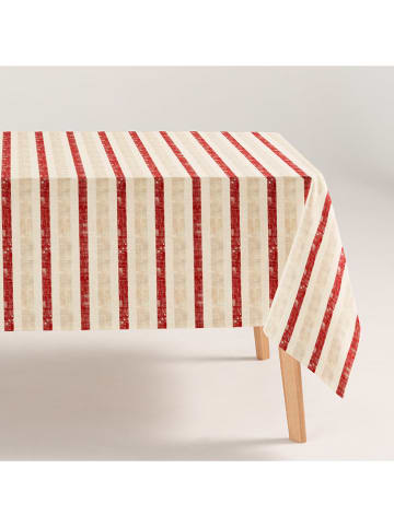 GAMUSI Tischdecke "Striva" in Creme/ Beige/ Rot