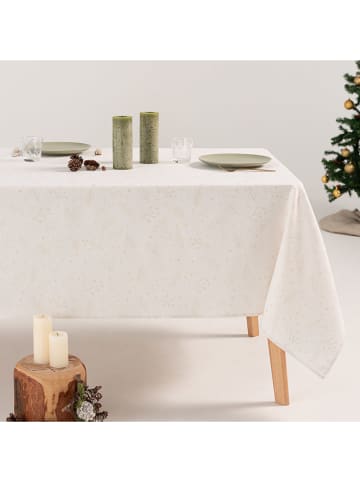 GAMUSI Tischdecke "Berrie" in Weiß/ Gold