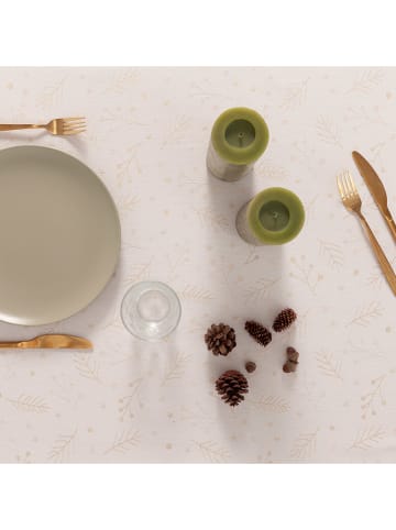 GAMUSI Tafellaken "Berrie" wit/goudkleurig