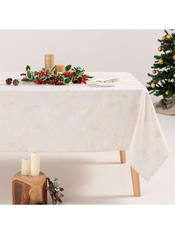 GAMUSI Tafellaken "Christree" wit/goudkleurig