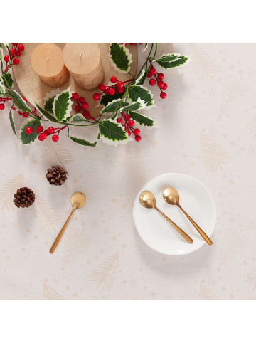 GAMUSI Tischdecke "Christree" in Weiß/ Gold