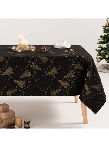 GAMUSI Tischdecke "Christree" in Schwarz/ Gold