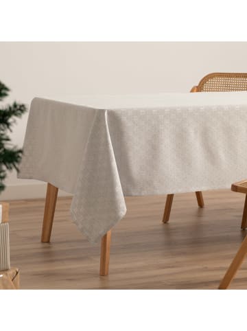 GAMUSI Tischdecke "Merry Christmas" in Hellgrau/ Silber