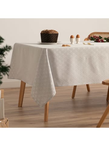 GAMUSI Tischdecke "Merry Christmas" in Hellgrau/ Silber