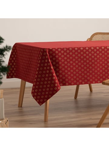 GAMUSI Tafellaken "Merry Christmas" rood/goudkleurig