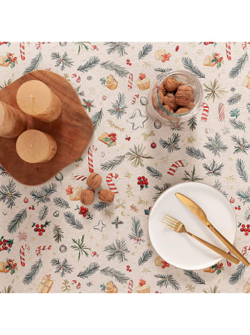 GAMUSI Obrus "Carmy" w kolorze kremowo-zielono-czerwonym