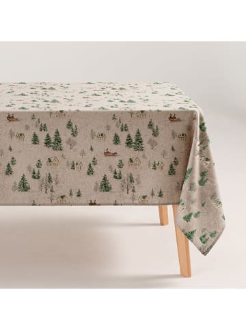 GAMUSI Obrus "Glint" w kolorze kremowo-zielonym