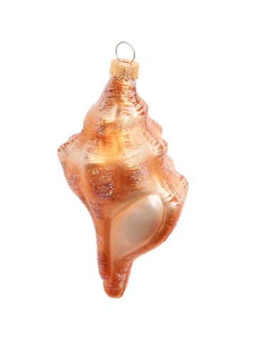 Krebs Glas Lauscha Christbaumornament "Meeresschnecke" in Hellbraun - (H)12 cm