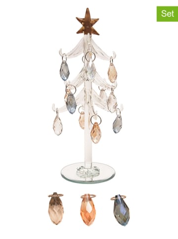 Krebs Glas Lauscha 12-delige set: decokerstboom meerkleurig - (H)20 cm