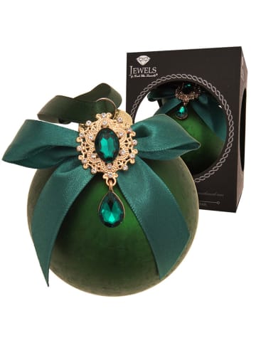 Krebs Glas Lauscha Christbaumkugel in Grün - Ø 8 cm