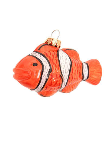 Krebs Glas Lauscha Kerstboomornament "Clownvis" oranje - (B)8 cm