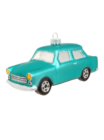 Krebs Glas Lauscha Kerstboomornament "Trabant" turquoise - (B)11 cm