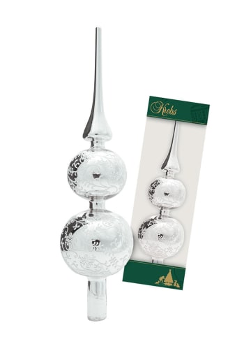 Krebs Glas Lauscha Baumspitze in Silber - (H)33 cm