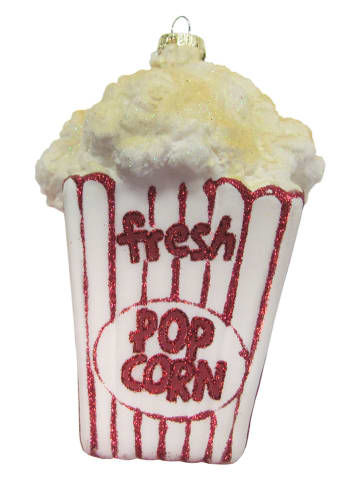 Krebs Glas Lauscha Christbaumornament "Tüte Popcorn" in Weiß - (L)12 cm