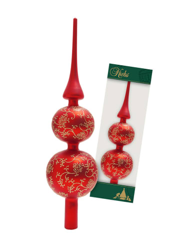 Krebs Glas Lauscha Baumspitze in Rot - (H)33 cm