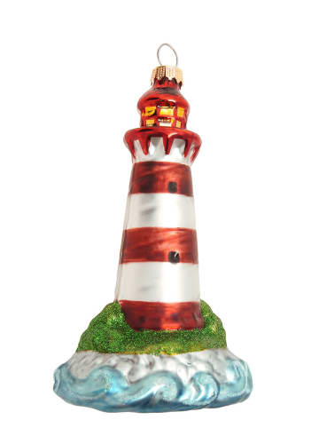 Krebs Glas Lauscha Kerstboomornament "Vuurtoren" meerkleurig - (H)12 cm