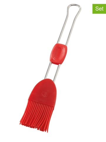Dr. Oetker 2er-Set: Backpinsel "Flexxibel" in Rot - (L)22 cm