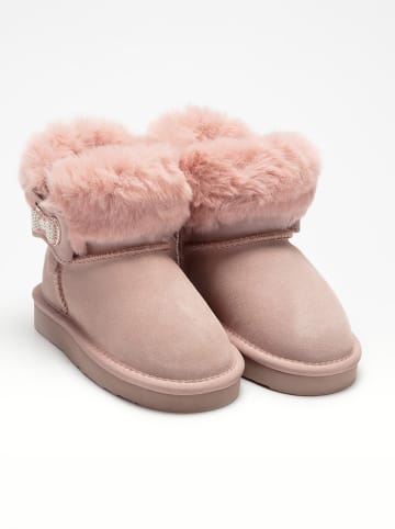 Lelli Kelly Skórzane botki zimowe "Catherine" w kolorze jasnoróżowym