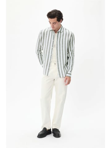 Matinique Hemd in Creme/ Grün