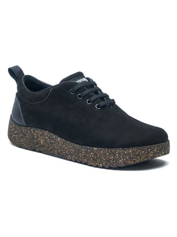 Comfortfusse Leder-Slipper in Schwarz