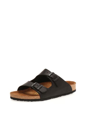 Comfortfusse Leder-Pantoletten in Schwarz