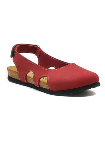 Comfortfusse Leder-Ballerinas in Rot