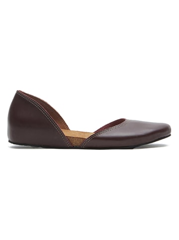 Comfortfusse Leder-Ballerinas in Bordeaux