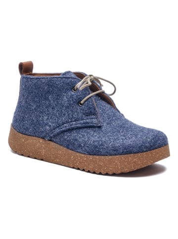 Comfortfusse Woll-Schnürschuhe in Dunkelblau