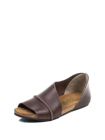 Comfortfusse Leder-Sandalen in Braun