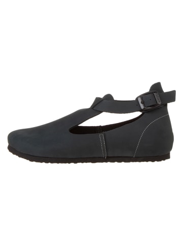 Comfortfusse Leder-Ballerinas in Dunkelblau