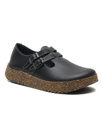 Comfortfusse Leder-Slipper in Schwarz