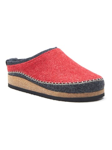 Comfortfusse Woll-Hausschuhe in Rot/ Schwarz