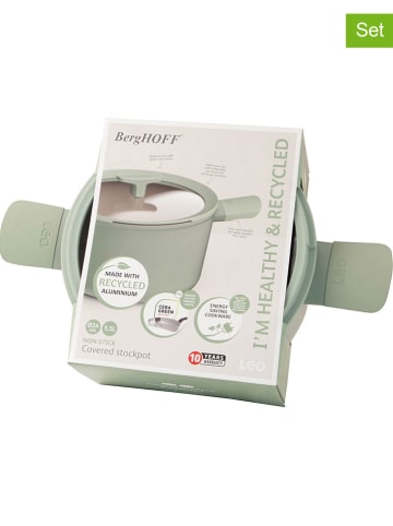 BergHOFF 2tlg. Set: Kochtopf "Balance" in Grün - (H)14 x Ø 24 cm