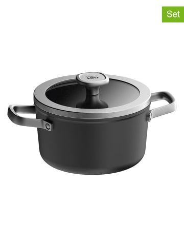 BergHOFF 2-delige set: pan met deksel "Leo" antraciet - Ø 20 cm